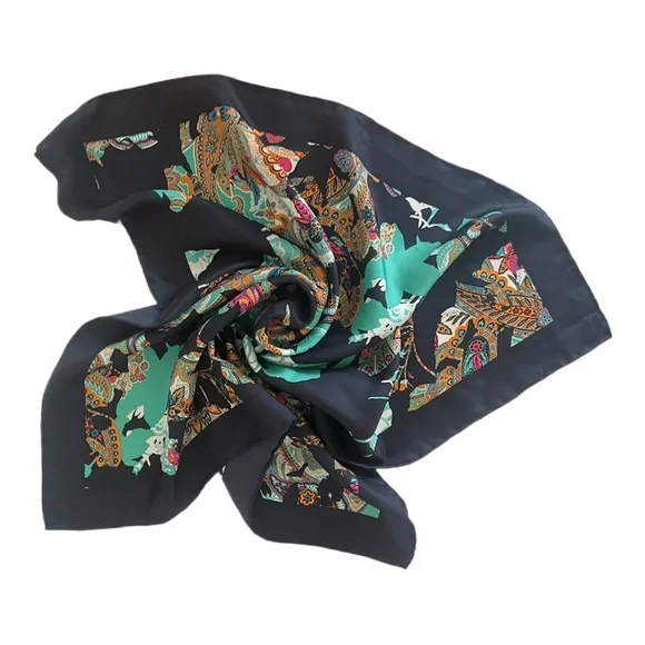 Doncaster (Tanner) Paisley Mult-Color Silk Neck Scarf - Picture 1 of 4